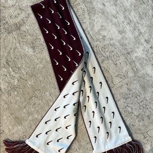 Nike Burgundy and White Logo Scarf